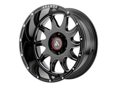 Asanti Ballistic Gloss Black Milled 6-Lug Wheel; 20x9; 18mm Offset (23-24 Canyon)