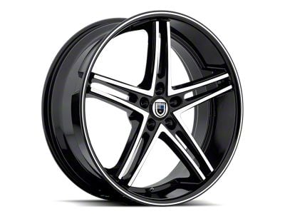 Asanti ABL-7 Machine Face with Black Lip 5-Lug Wheel; 20x10; 30mm Offset (87-90 Dakota)