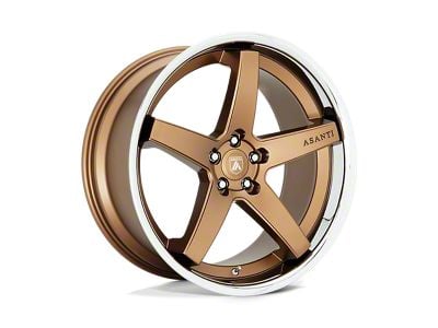 Asanti Regal Satin Bronze with Chrome Lip 5-Lug Wheel; 22x9; 32mm Offset (87-90 Dakota)