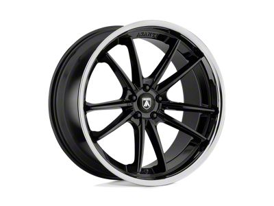 Asanti Sigma Gloss Black with Chrome Lip 5-Lug Wheel; 24x9; 32mm Offset (87-90 Dakota)