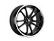 Asanti Sigma Gloss Black with Chrome Lip 5-Lug Wheel; 24x9; 32mm Offset (87-90 Dakota)