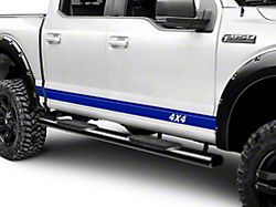 SEC10 Rocker Stripes with 4x4 Logo; Blue (99-25 F-350 Super Duty)