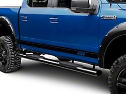 SEC10 Rocker Stripes with 4x4 Logo; Matte Black (11-24 F-350 Super Duty)