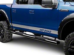 SEC10 Rocker Stripes with Off Road Lettering; Silver (99-25 F-350 Super Duty)