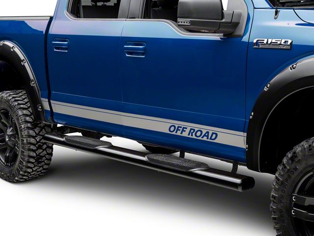 SEC10 Rocker Stripes with Off Road Lettering; Silver (11-24 F-350 Super Duty)