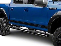 SEC10 Rocker Stripes with 4x4 Logo; Matte Black (11-24 F-250 Super Duty)