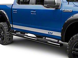 SEC10 Rocker Stripes with 4x4 Logo; Silver (99-25 F-250 Super Duty)