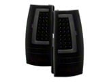 Version 2 Light Bar LED Tail Lights; Black Housing; Smoked Lens (07-14 Yukon)