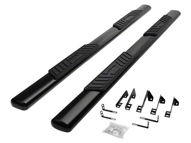 5-Inch Straight Nerf Side Step Bars; Black (09-18 RAM 1500 Quad Cab)