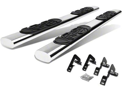 6-Inch Straight Nerf Side Step Bars; Stainless Steel (09-18 RAM 1500 Quad Cab)