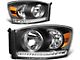 LED DRL Headlights with Amber Corner Lights; Black Housing; Clear Lens (06-08 RAM 1500)