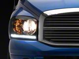 LED DRL Headlights with Clear Corner Lights; Chrome Housing; Clear Lens (06-08 RAM 1500)