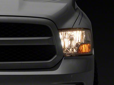 OE Style Headlight; Chrome Housing; Clear Lens; Driver Side (09-18 RAM 1500 w/ Factory Halogen Non-Projector Headlights)