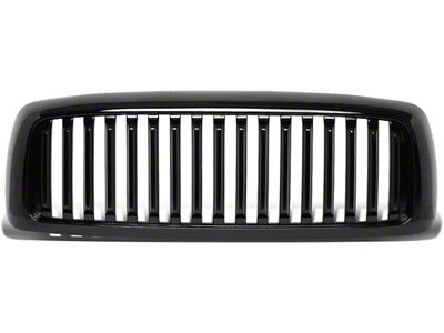 Vertical Style Upper Replacement Grille; Black (02-05 RAM 1500)