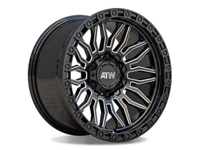 ATW Off-Road Wheels Nile Gloss Black with Milled Spokes 6-Lug Wheel; 17x9; 0mm Offset (07-13 Sierra 1500)