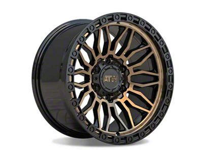 ATW Off-Road Wheels Nile Satin Black with Machined Bronze Face 6-Lug Wheel; 17x9; -12mm Offset (07-13 Silverado 1500)