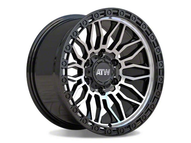 ATW Off-Road Wheels Nile Gloss Black with Machined Face 6-Lug Wheel; 17x9; 0mm Offset (14-18 Sierra 1500)