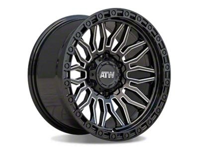 ATW Off-Road Wheels Nile Gloss Black with Milled Spokes 6-Lug Wheel; 20x10; -18mm Offset (14-18 Silverado 1500)