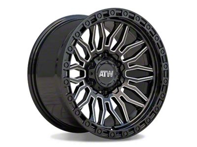 ATW Off-Road Wheels Nile Gloss Black with Milled Spokes 6-Lug Wheel; 20x10; -18mm Offset (15-20 F-150)