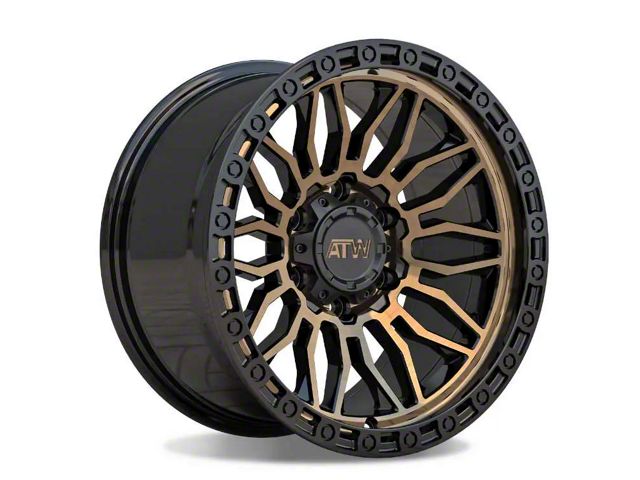 ATW Off-Road Wheels Nile Satin Black with Machined Bronze Face 6-Lug Wheel; 17x9; -12mm Offset (99-06 Silverado 1500)