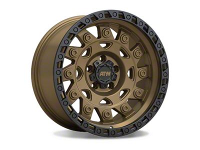 ATW Off-Road Wheels Congo Satin Sand Bronze with Black Lip 5-Lug Wheel; 17x9; -12mm Offset (87-90 Dakota)