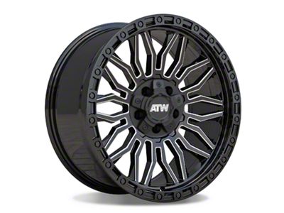 ATW Off-Road Wheels Nile Gloss Black with Milled Spokes 5-Lug Wheel; 20x10; -18mm Offset (05-11 Dakota)