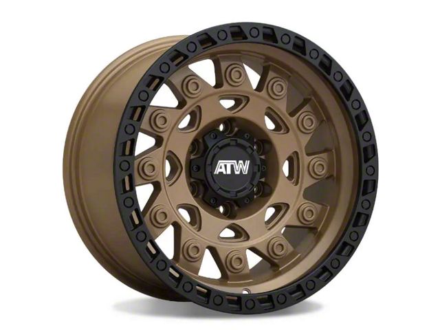 ATW Off-Road Wheels Congo Satin Sand Bronze with Black Lip 6-Lug Wheel; 17x9; 0mm Offset (19-24 Sierra 1500)