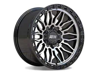 ATW Off-Road Wheels Nile Gloss Black with Machined Face 6-Lug Wheel; 17x9; 0mm Offset (19-24 Sierra 1500)