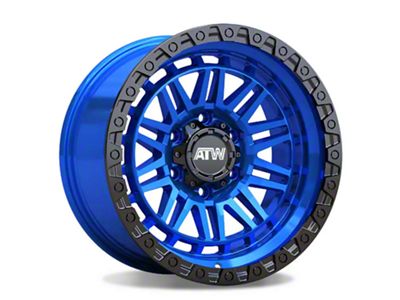 ATW Off-Road Wheels Yukon Candy Blue with Gloss Black Lip 6-Lug Wheel; 17x9; 0mm Offset (19-24 Sierra 1500)