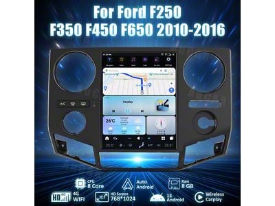 AUCAR 12.10-Inch T-Style Radio GPS Navigation (11-16 F-250 Super Duty w/o Sync)