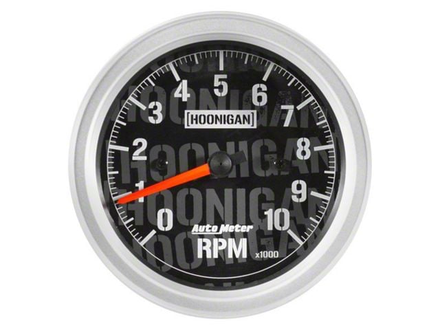 Auto Meter 3-3/8-Inch In-Dash Tachometer Gauge with Hoonigan Logo; Electrical (Universal; Some Adaptation May Be Required)