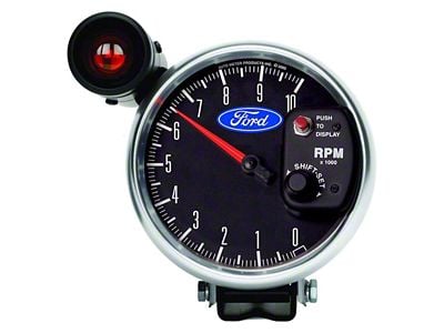 Auto Meter Ford Series 5-Inch Pedestal Tachometer with Shift Light; 0-10000 RPM (Universal; Some Adaptation May Be Required)