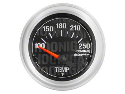 Auto Meter Hoonigan Series 2-1/16-Inch Water Temperature Gauge; 100-250 Fahrenheit (Universal; Some Adaptation May Be Required)