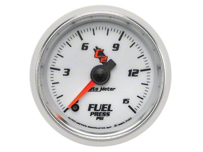 Auto Meter C2 Series 2-1/16-Inch Fuel Pressure Gauge; 0-15 PSI; Digital Stepper Motor (Universal; Some Adaptation May Be Required)