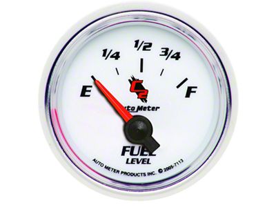 Auto Meter C2 Series 2-1/16-Inch Fuel Level Gauge; 0 ohm Empty to 90 ohm Full (Universal; Some Adaptation May Be Required)