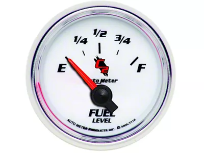 Auto Meter C2 Series 2-1/16-Inch Fuel Level Gauge; 240 ohm Empty to 33 ohm Full (Universal; Some Adaptation May Be Required)