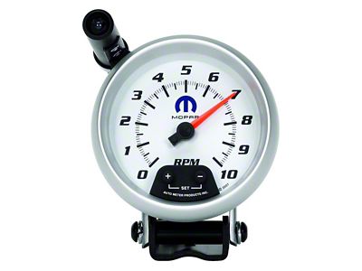 Auto Meter MOPAR Series 3-3/4-Inch Pedestal Tachometer with Shift Light; 0-10000 RPM (Universal; Some Adaptation May Be Required)