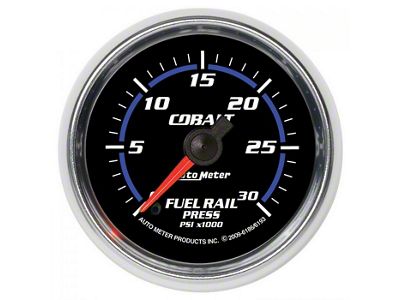 Auto Meter Cobalt Series 2-1/16-Inch Fuel Rail Pressure Gauge; 0-30K PSI; Digital Stepper Motor (03-07 5.9L RAM 2500)