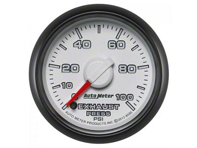 Auto Meter Gen 3 Dodge Factory Match Series 2-1/16-Inch Exhaust Pressure Gauge; 0-100 PSI (03-09 RAM 2500)