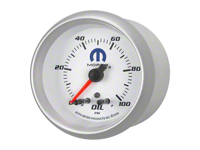 Auto Meter MOPAR Series 2-5/8-Inch Oil Pressure Gauge; 0-100 PSI; Mechanical (Universal; Some Adaptation May Be Required)