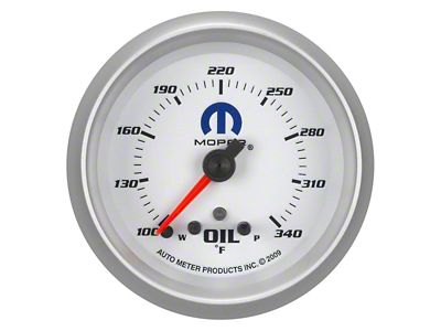 Auto Meter MOPAR Series 2-5/8-Inch Oil Temperature Gauge; 100-340 Fahrenheit (Universal; Some Adaptation May Be Required)