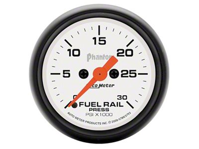 Auto Meter Phantom Series 2-1/16-Inch Fuel Rail Pressure Gauge; 0-30K PSI; Digital Stepper Motor (07-10 6.7L RAM 2500)