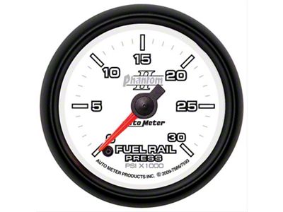 Auto Meter Phantom II Series 2-1/16-Inch Fuel Rail Pressure Gauge; 0-30K PSI; Digital Stepper Motor (07-10 6.7L RAM 2500)