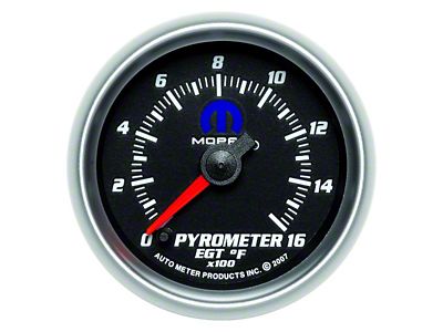 Auto Meter MOPAR Series 2-1/16-Inch Pyrometer Gauge; 0-1600 Fahrenheit; Digital Stepper Motor (Universal; Some Adaptation May Be Required)