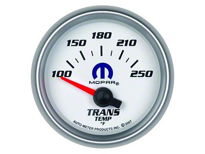 Auto Meter MOPAR Series 2-1/16-Inch Transmission Temperature Gauge; 100-250 Fahrenheit (Universal; Some Adaptation May Be Required)