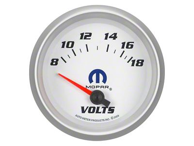 Auto Meter MOPAR Series 2-5/8-Inch Voltmeter Gauge; 8-18V (Universal; Some Adaptation May Be Required)