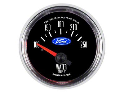 Auto Meter Ford Series 2-1/16-Inch Water Temperature Gauge; 100-250 Fahrenheit (Universal; Some Adaptation May Be Required)