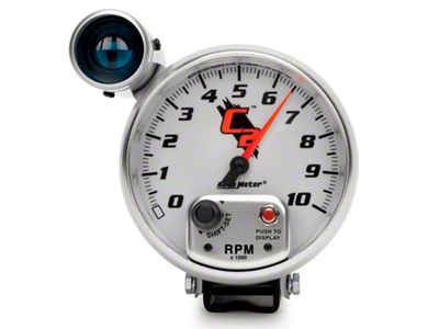Auto Meter C2 Series 5-Inch Pedestal Tachometer with Shift Light; 0-10000 RPM (Universal; Some Adaptation May Be Required)
