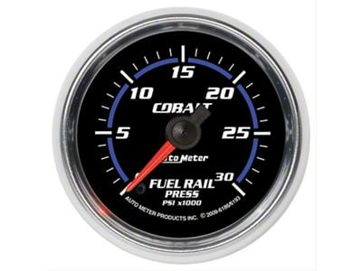 Auto Meter Cobalt 0-30K PSI Fuel Pressure Gauge; Digital Stepper Motor (07-10 6.6L Duramax Sierra 3500 HD)