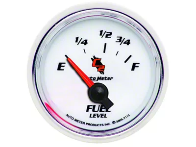 Auto Meter C2 Series 2-1/16-Inch Fuel Level Gauge; 73 ohm Empty to 10 ohm Full (Universal; Some Adaptation May Be Required)